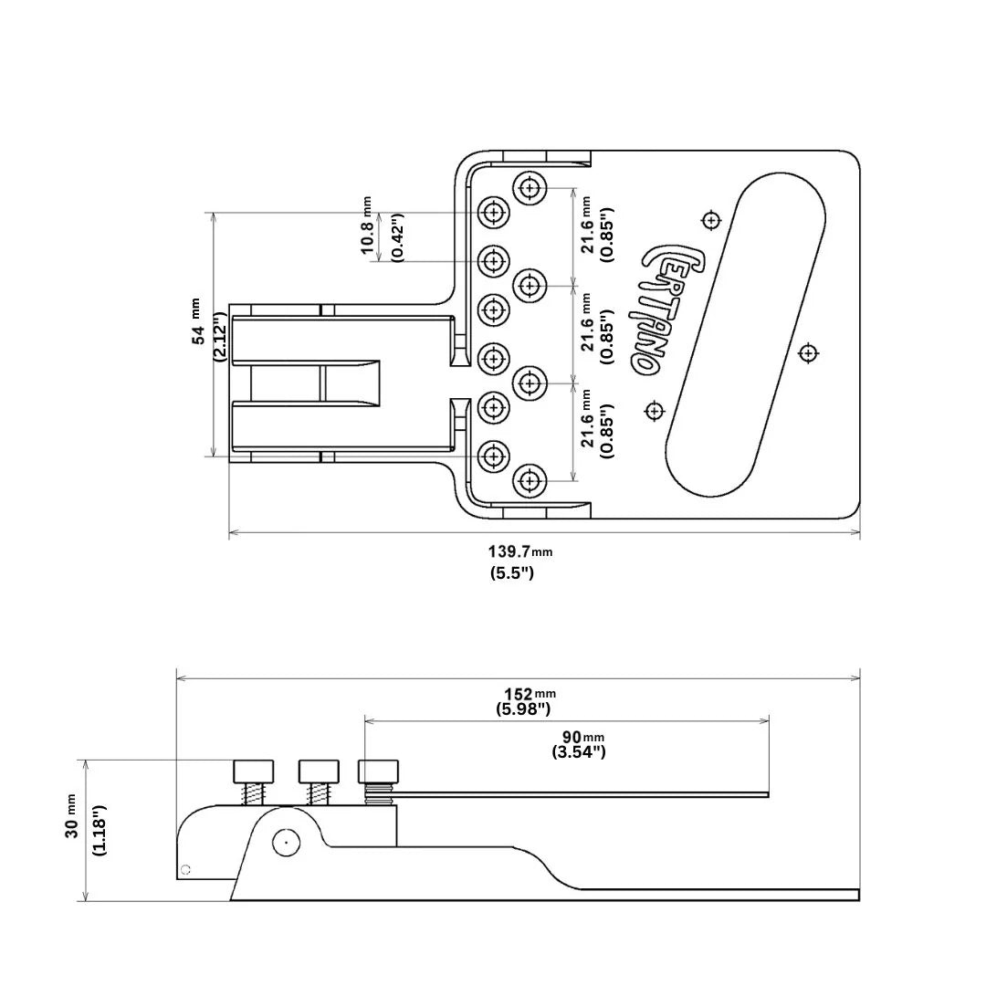 Certano T-Bender, B&G Bender Bridge for Tele - Nickel