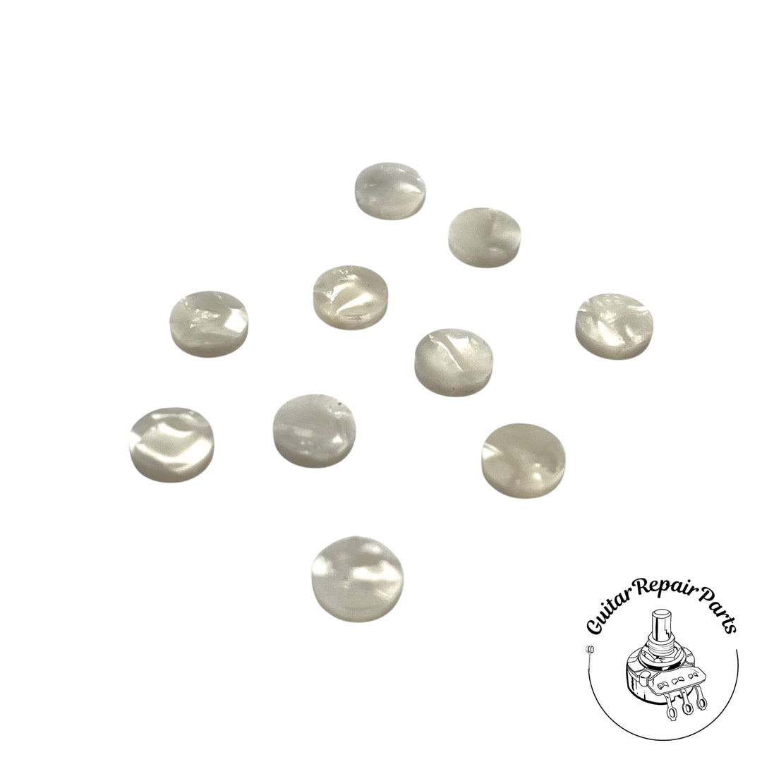 Fretboard Position Marker Inlay Dots 1/4" (6.35mm) Diameter (10 pcs) - Pearloid