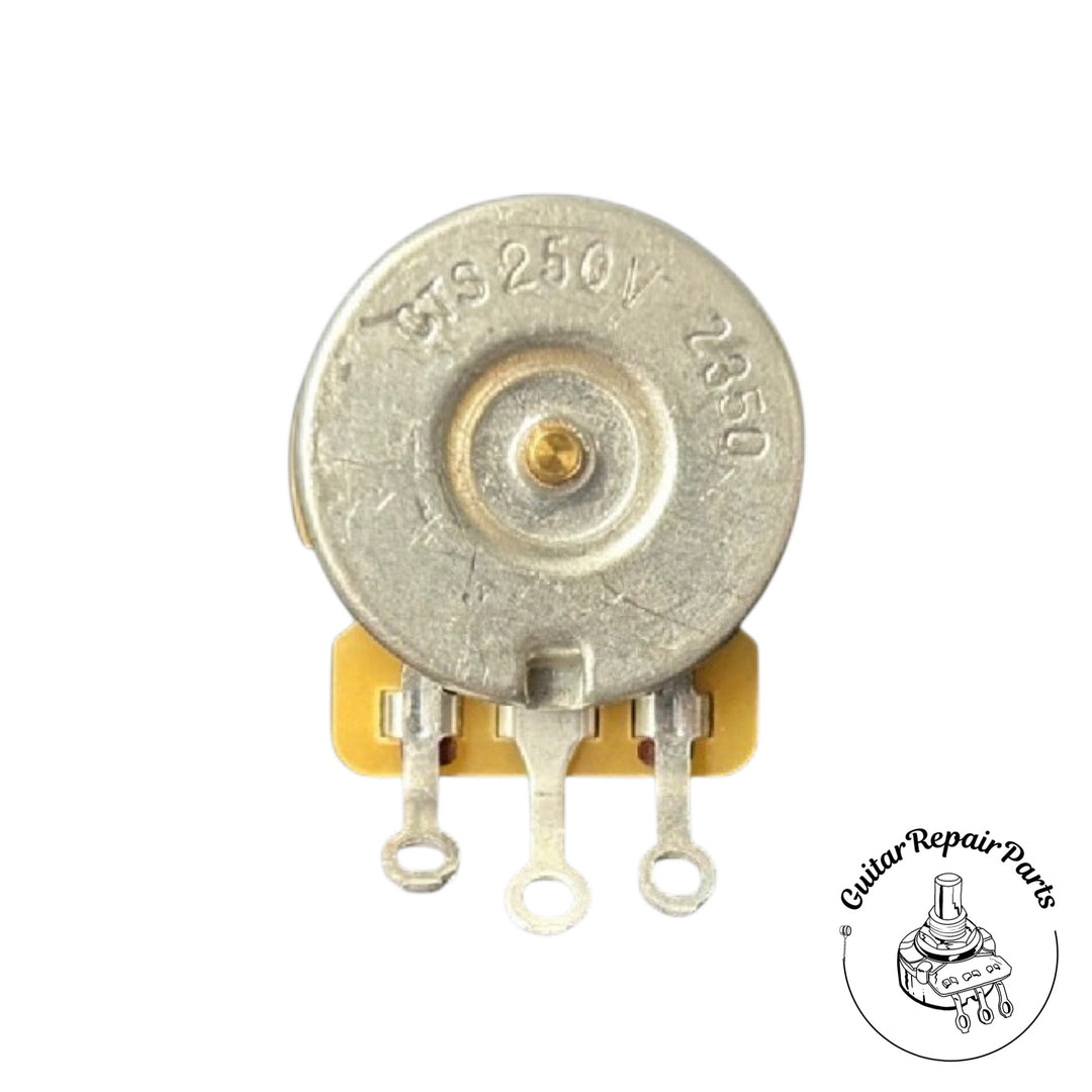 CTS 250K Potentiometer, 450G, Audio Taper, Dimpled, 3/8" Bushing, Split-Shaft