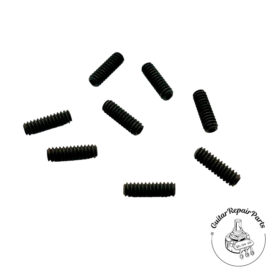 Bass / Guitar Bridge Height Adjust Screws Hex 6-32 x 7/16" (8 pcs) - Black Oxide
