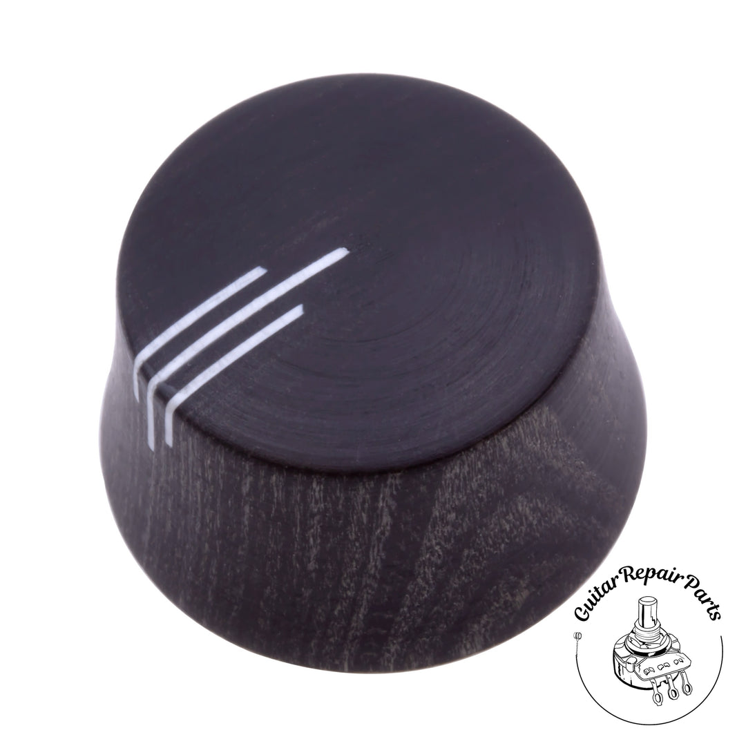 Wooden D'Angelico Style Art-Deco Push-On Knob - Ebony