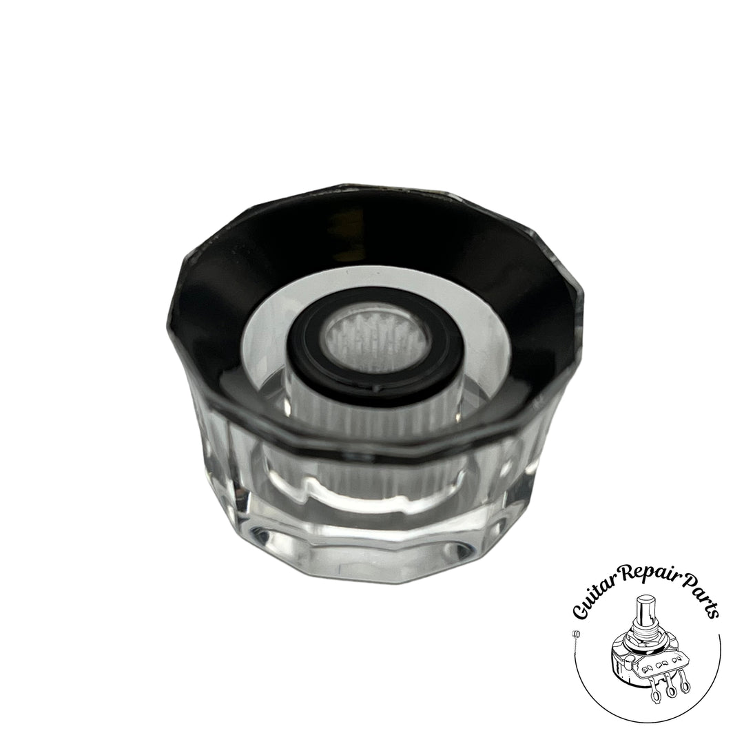 Plastic PRS Style Lampshade Speed Knob, Fits Course-Splined Split-Shaft - Clear