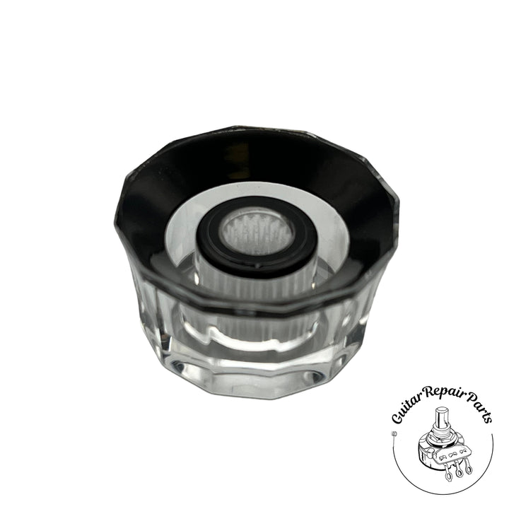 Plastic PRS Style Lampshade Speed Knob, Fits Course-Splined Split-Shaft - Clear