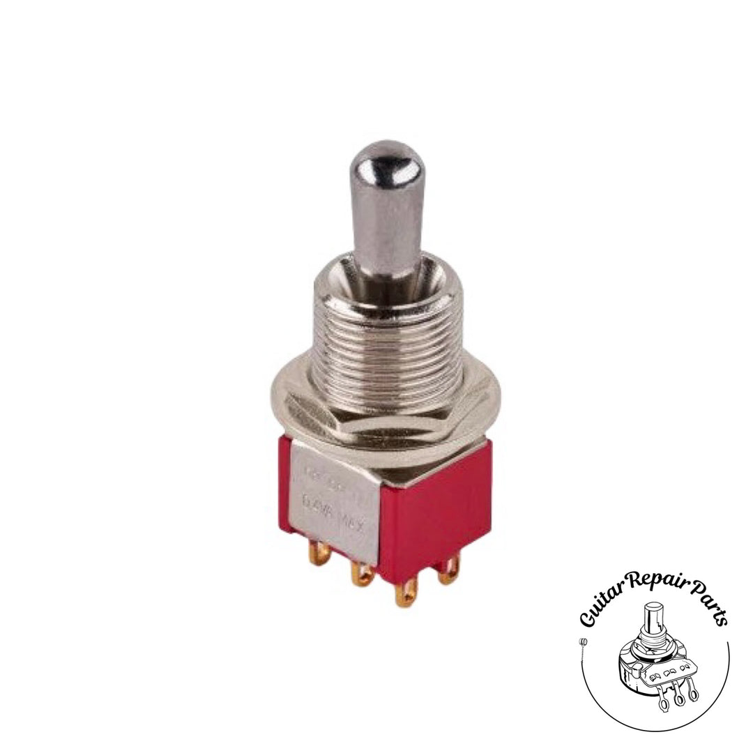 MEC Maxi Mini Toggle Switch Full-Sized Bat, ON/ON/ON DPDT, M 80018 / C - Chrome