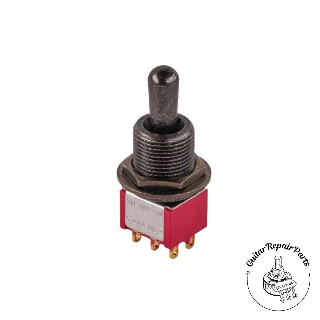 MEC Maxi Mini Toggle Switch Full-Sized Bat, ON/ON/ON DPDT, M 80018 / B - Black