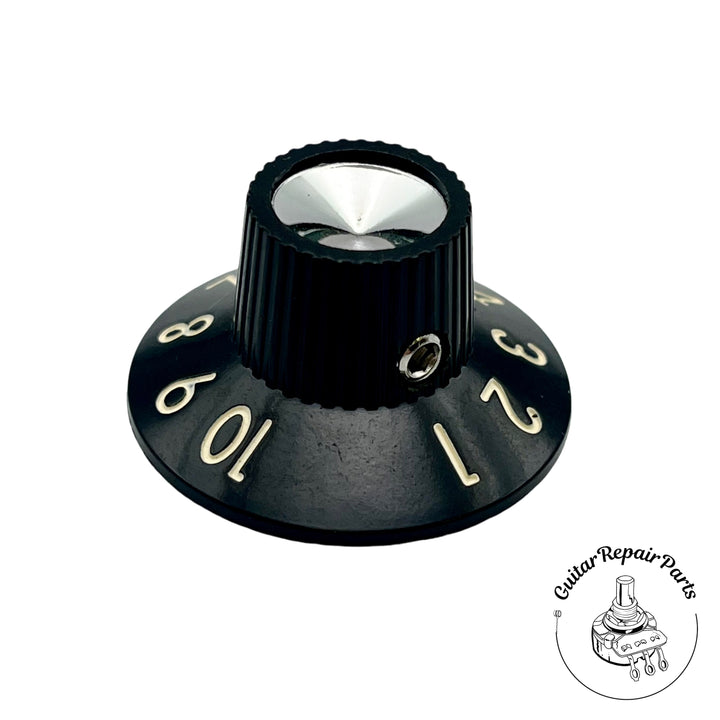 Fender Pure Vintage Skirted "Witch Hat" Amplifier Knob (1 pc) - Black/Silver