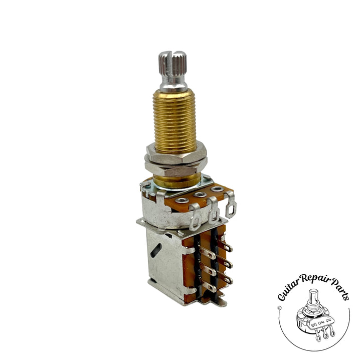 Alpha 250k Push-Pull Pot, DPDT, 3/4" Bushing, Split-Shaft