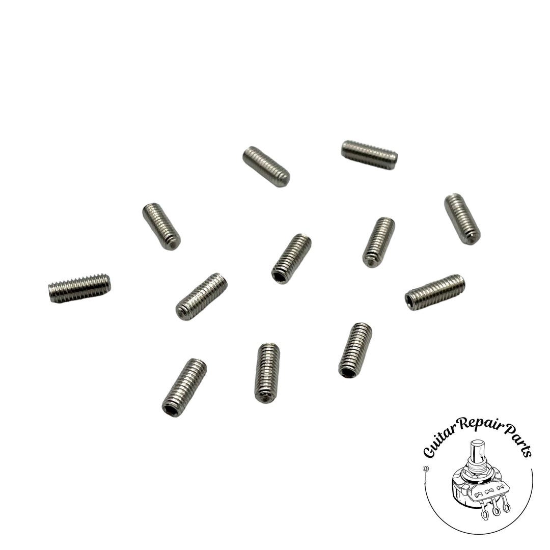Guitar Bridge Height Adjust Screws Metric Hex M3 x 8mm (12 pcs) - Steel