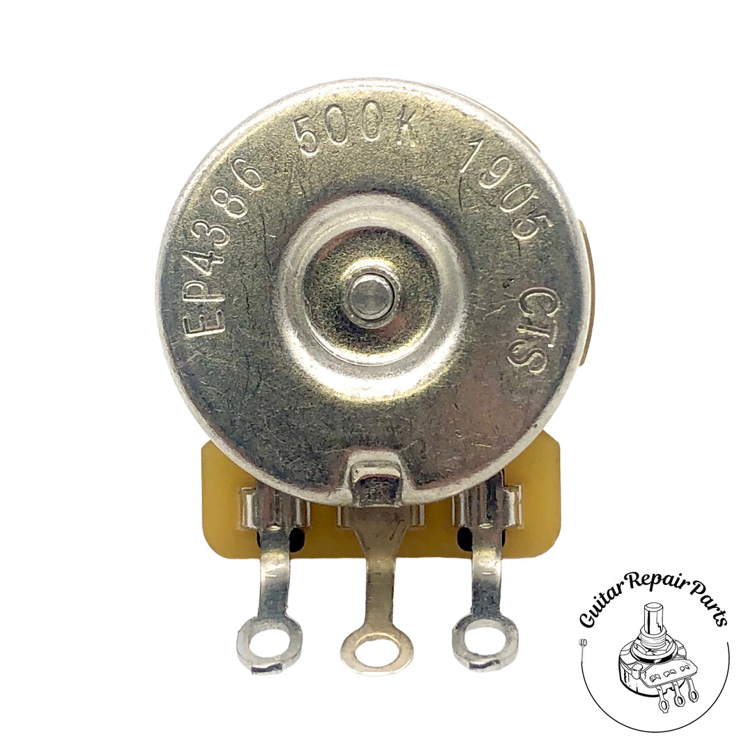 CTS 500K Potentiometer, Audio Taper, Dimpled, 3/8" Bushing, Short Split-Shaft
