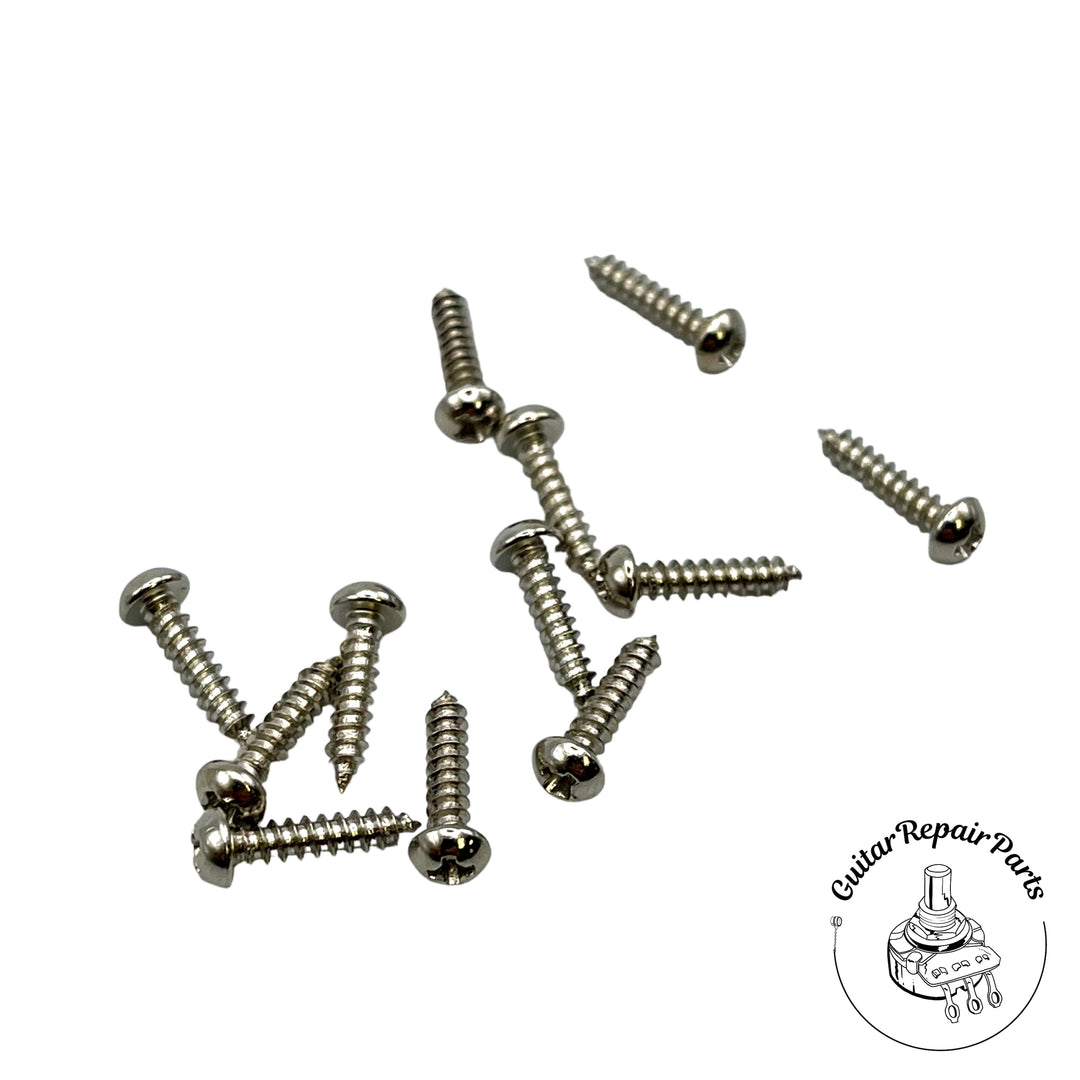 Tuning Machine / Truss Rod Cover Screws #2 x 3/8 Round Head (12 pcs) - Nickel