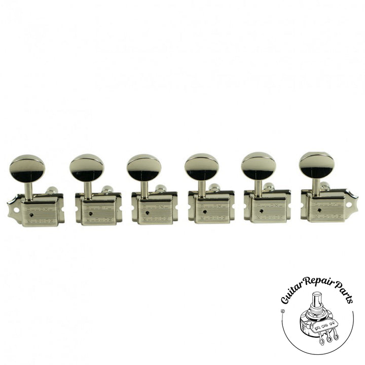 Kluson KDL-6B-NMDR Deluxe Series Locking Tuning Machines, 6-In-Line - Nickel