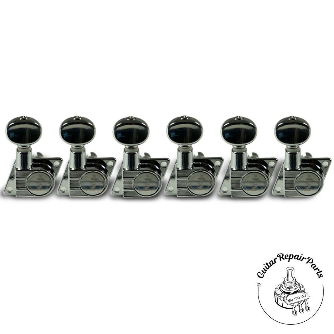 Kluson KRF-6BX-C Revolution Tuning Machines F-Mount 6-In-Line Staggered - Chrome