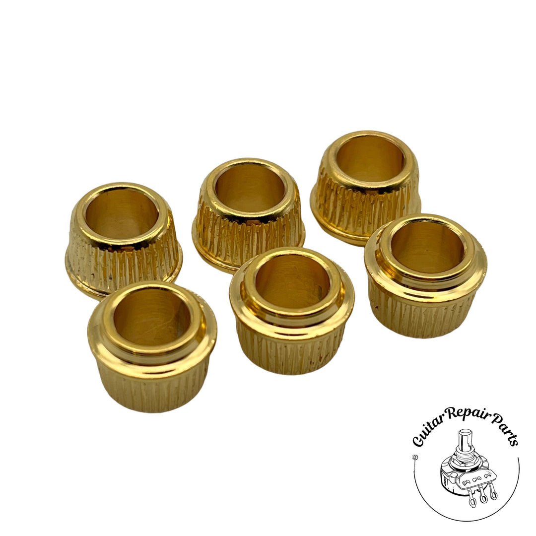 Allparts Screw-in To Press-in Tuner Adapter Bushings, 1/4" Post (6 pcs) - Gold