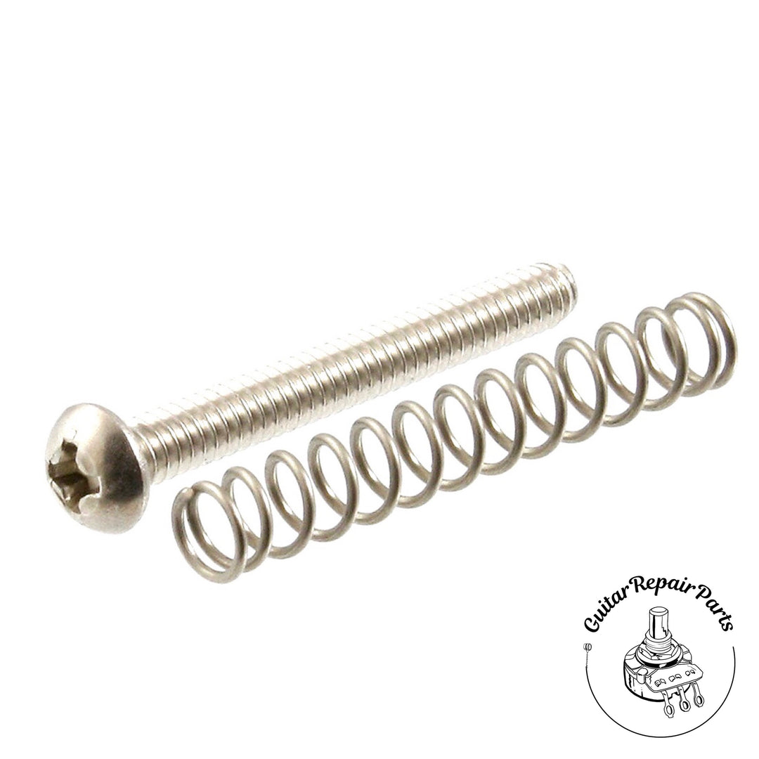 Guitar Bridge Saddle Intonation Screws & Springs for Tele #6-32 x 1-1/4 (6 ea.) - Stainless