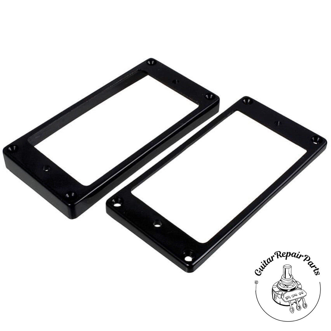 Plastic Humbucking Pickup Rings, Oversized Import Mount, Flat Bottom - Black