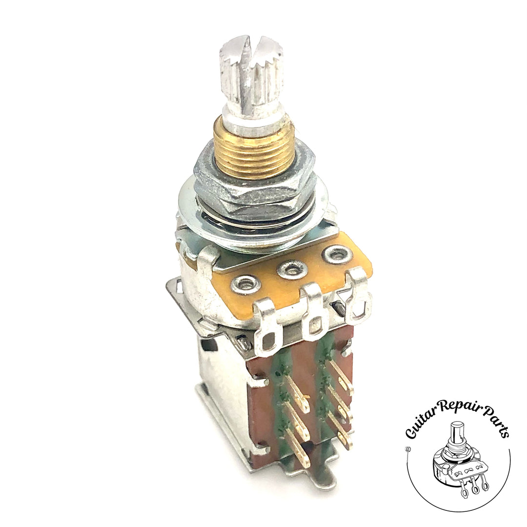Alpha 25K Push-Pull Pot, DPDT, Audio Taper, Metric M8 Bushing, Split-Shaft