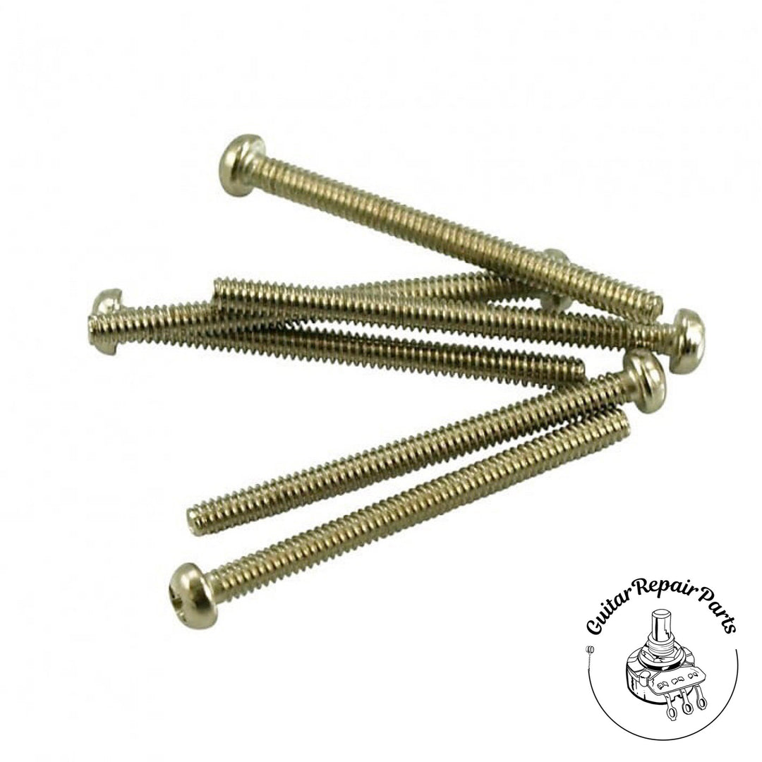 Humbucker Pickup Height Adjust Screws, Short, Phillips #3-48 x 7/8 (6 pc) Nickel