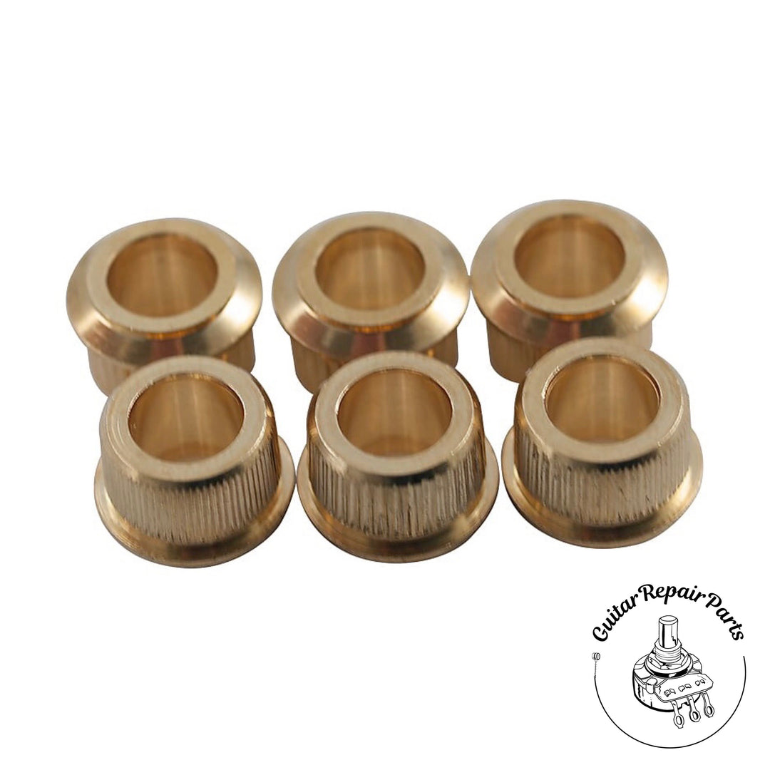 Kluson Screw-in To Press-in Tuner Adapter Bushings For Fender, 1/4" Post - Gold