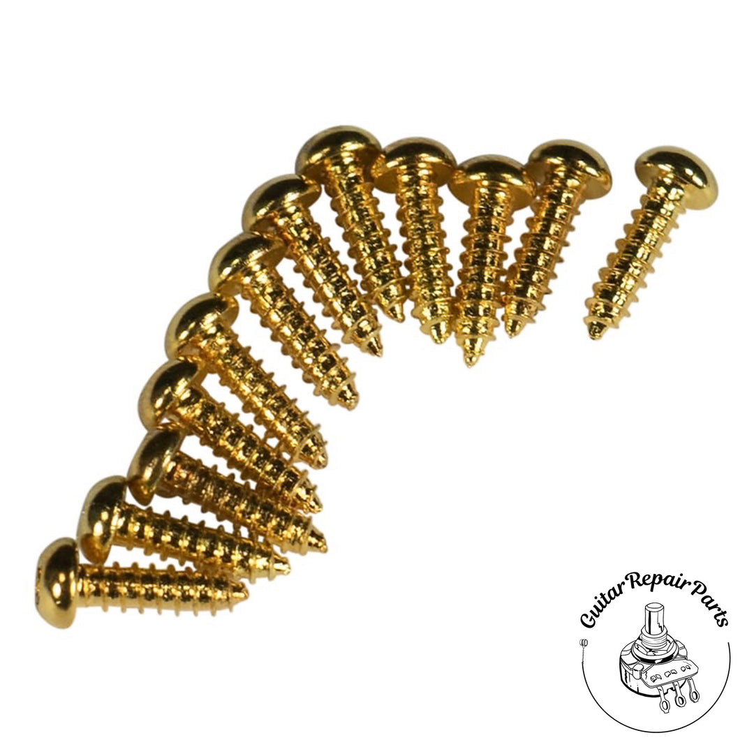 Kluson KTMSG/P Tuning Machine Screws #3 X 3/8 Round Head (12 pcs) - Gold