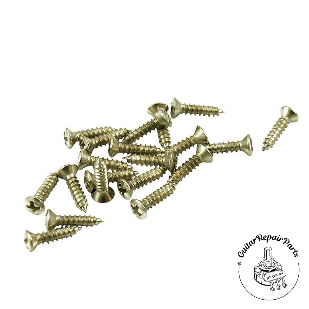 Pickguard Screws for Fender #4 x 1/2” Phillips Oval Head (20 pcs) - Nickel