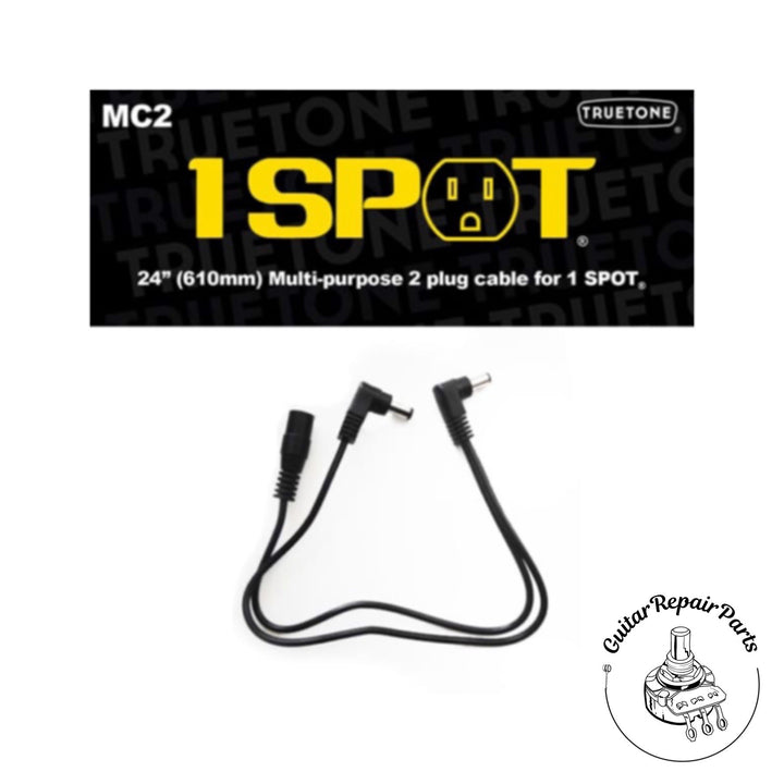 Truetone MC2 1 SPOT 24" 2 Plug Daisy Chain Extension Cable For Pedalboard Power Supplies