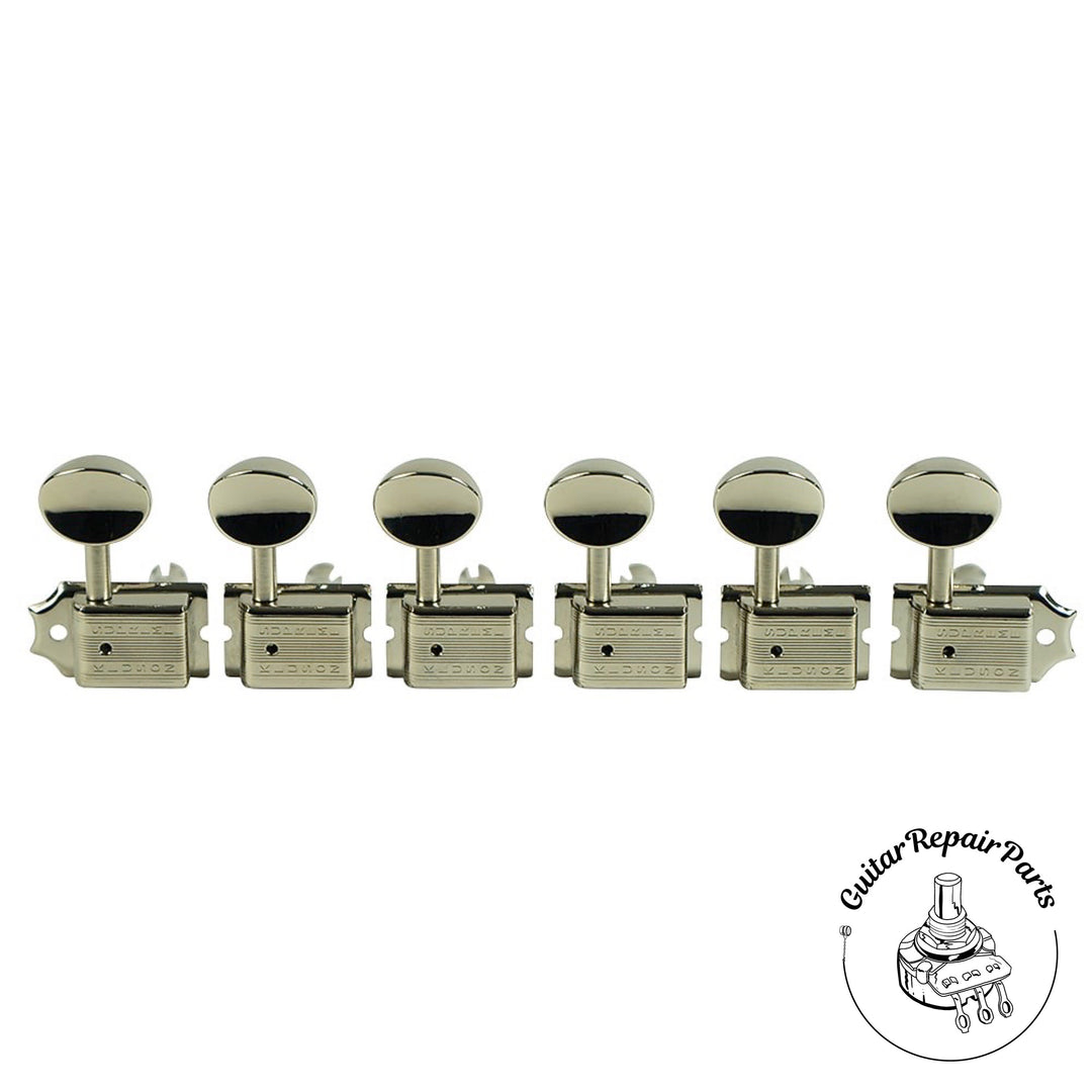 Kluson KTS-6BX-NM Supreme Tuning Machines, 6-In-Line, Staggered Post - Nickel