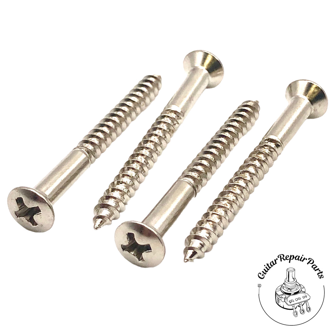 Tremolo Spring Claw Screws #8 x 1-3/4" Oval Head Phillips (4 pcs) - Nickel