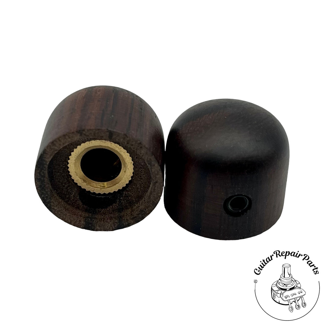 Wooden Barrel Knobs, Dome Top, w. Set Screw (2 pcs) - Rosewood