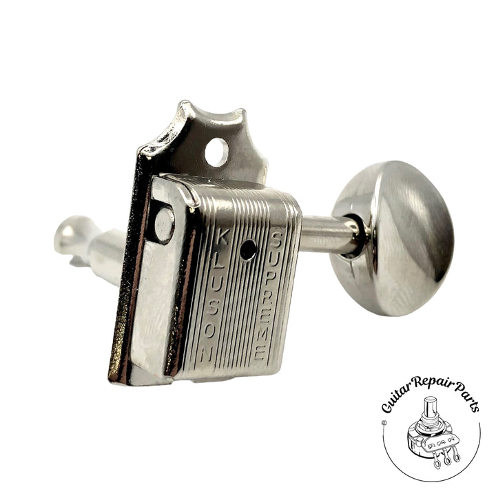 Kluson KTS-6BX-NM Supreme Tuning Machines, 6-In-Line, Staggered Post - Nickel