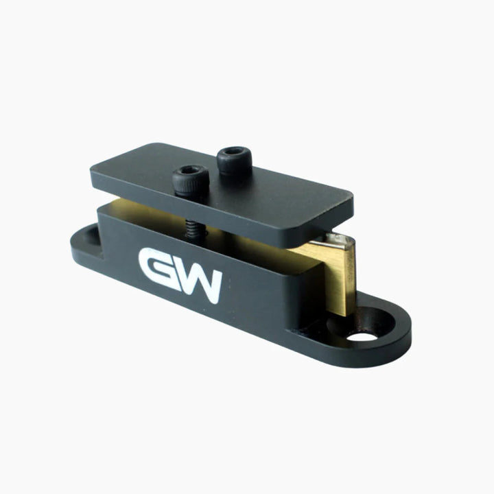 G&W Fret Tang Filer Jig w. 5 Brass Radius Inserts