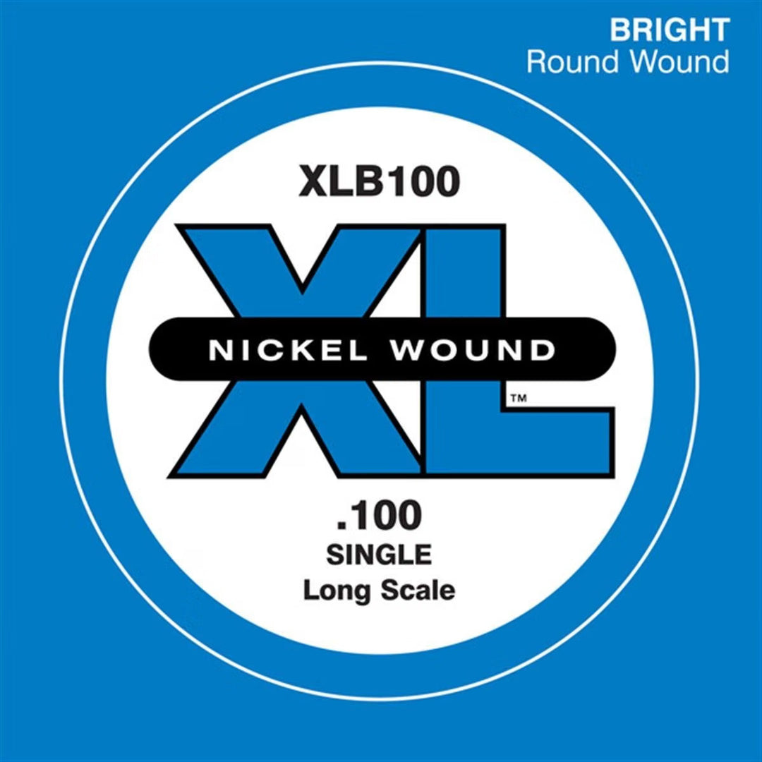 D'Addario XLB100 Nickel Wound Long Scale Single Bass Guitar String .100