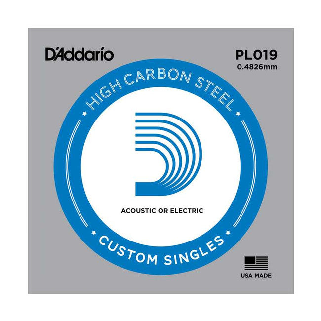 D'Addario PL019 Plain Steel Single Guitar String .019"