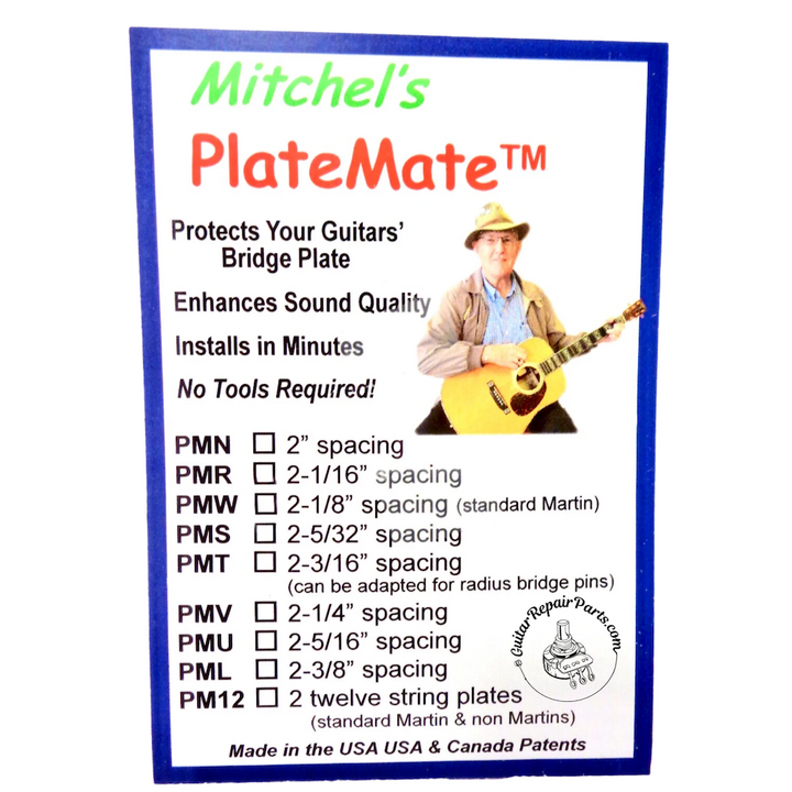 Mitchel's PlateMate PM12 For Martin 12-String Spacing- Brass