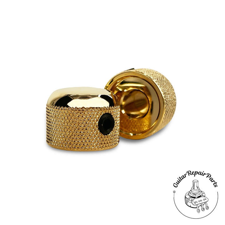 Mini Dome Top Metal Knobs, w. Set Screw (2 pcs) - Gold