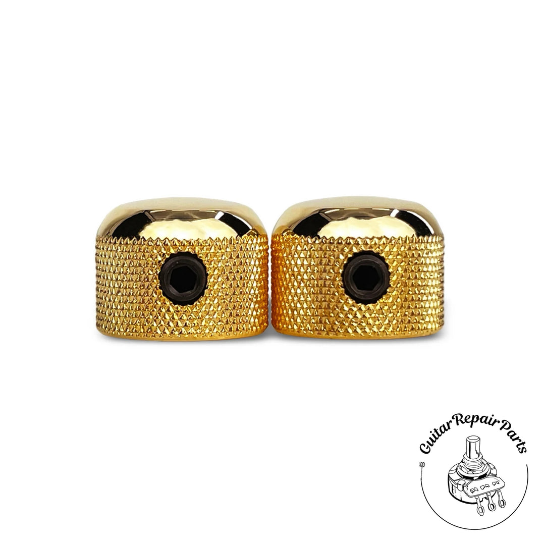 Mini Dome Top Metal Knobs, w. Set Screw (2 pcs) - Gold