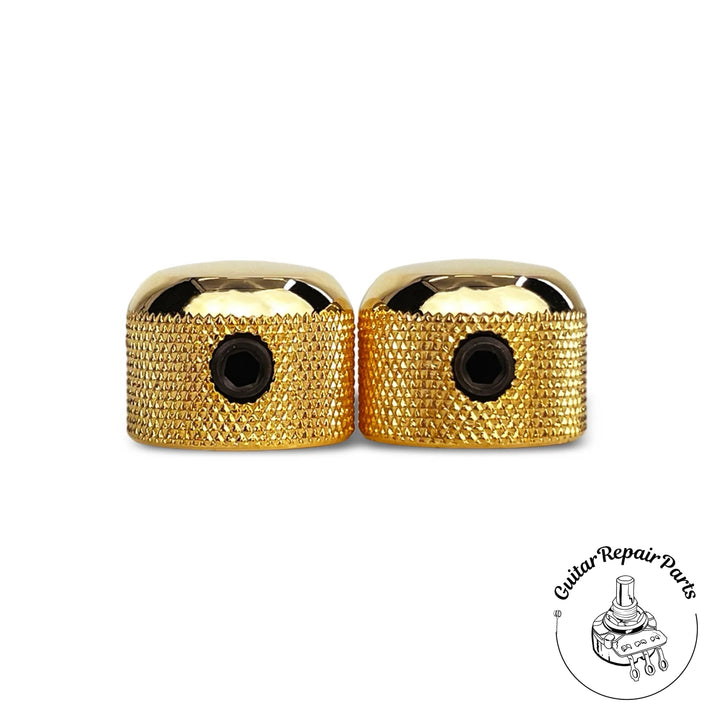 Mini Dome Top Metal Knobs, w. Set Screw (2 pcs) - Gold