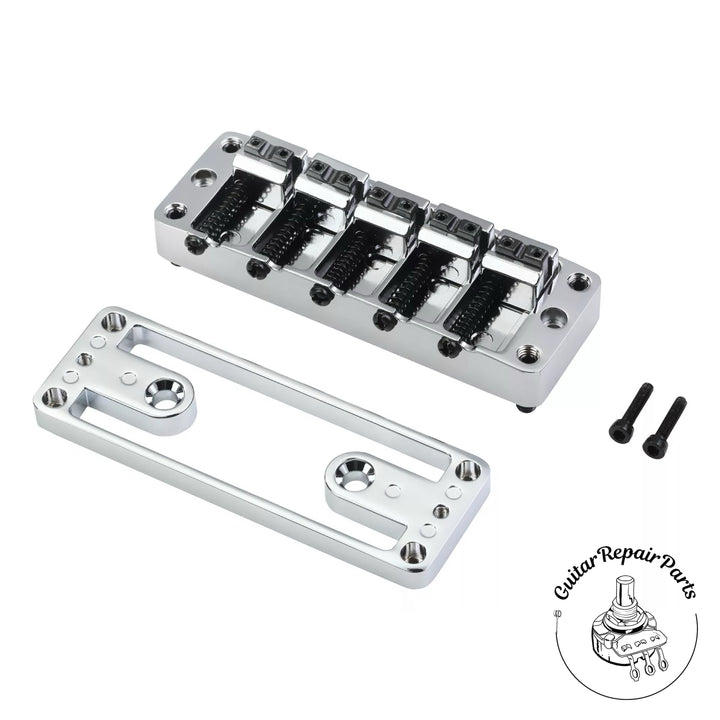 Warwick 2-Piece 3D Bridge & Tailpiece, 5-String, SP W 30128 5C - Chrome