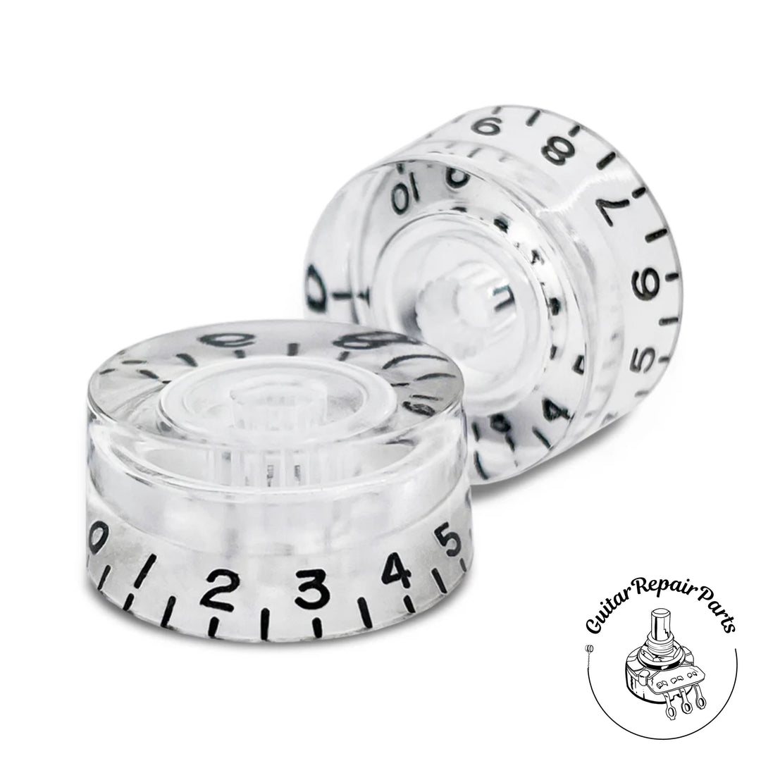 Plastic Speed Knobs, Fits Fine-Splined Split-Shafts (2 pcs) - Clear