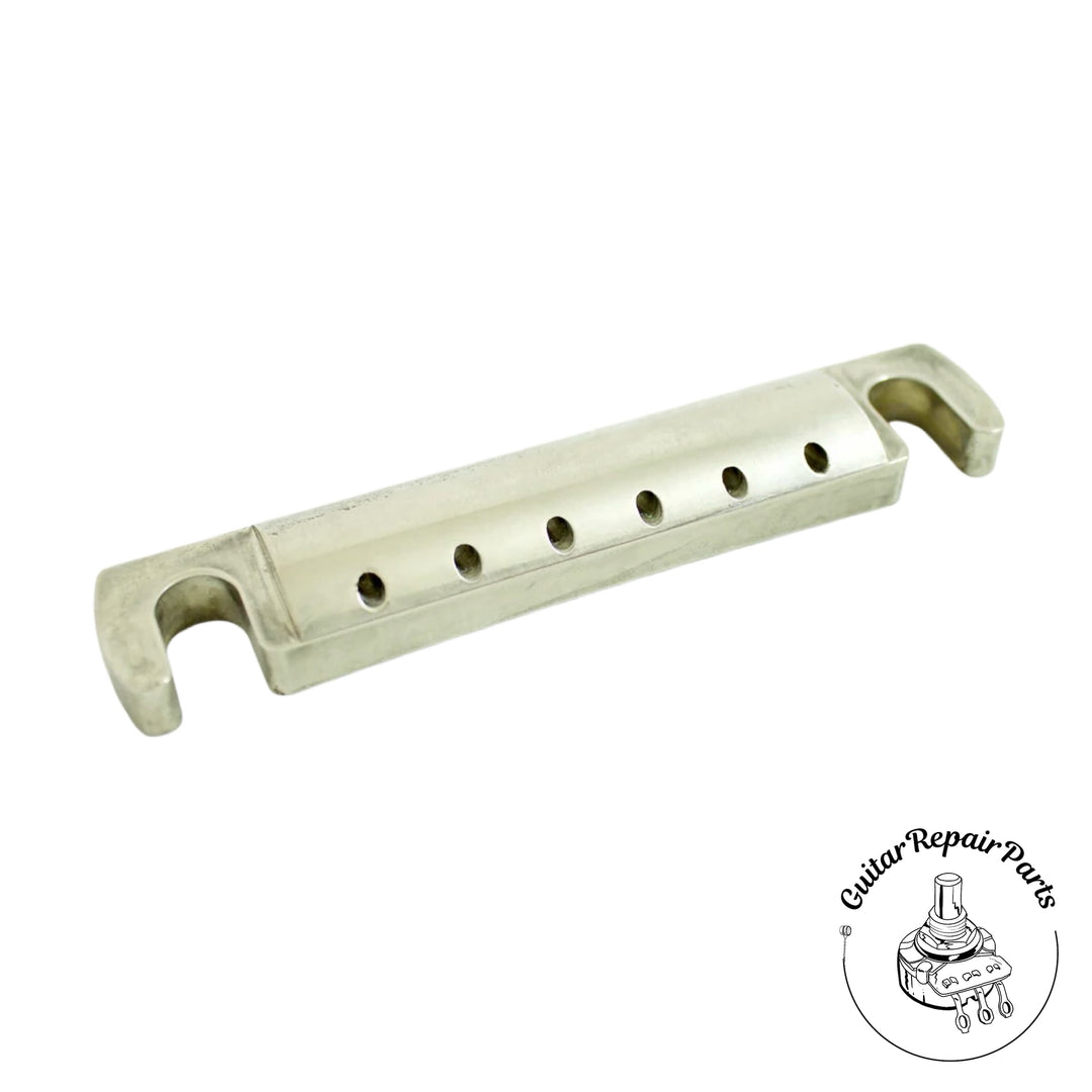 Lightning Guitars Reduced Break-Angle Non-Top-Wrap Stop Tailpiece - Nickel Relic