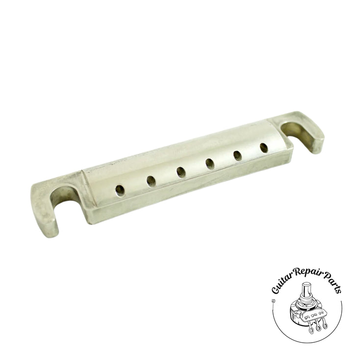 Lightning Guitars Reduced Break-Angle Non-Top-Wrap Stop Tailpiece - Nickel Relic
