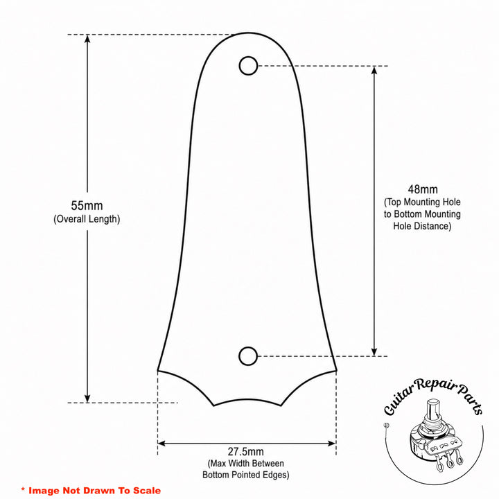 Taylor Guitars 83201 Truss Rod Cover 2 Mounting Holes - Rosewood