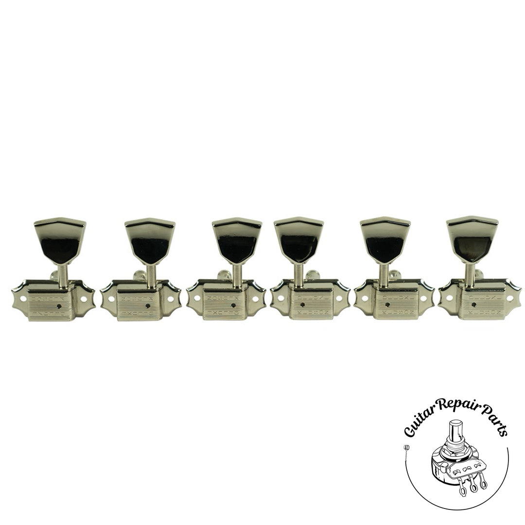 Kluson KD-3-NMDR Double Line Deluxe Tuning Machines 3x3 - Nickel Metal Keystone