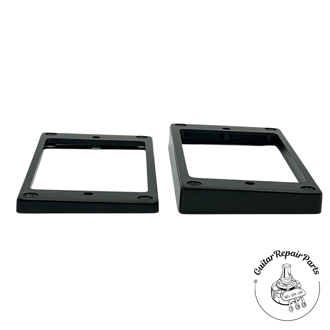Plastic Humbucking Pickup Rings, Oversized Import Mount, Flat Bottom - Black
