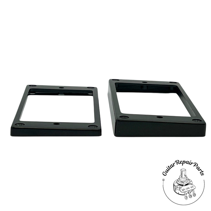 Plastic Humbucking Pickup Rings, Oversized Import Mount, Flat Bottom - Black