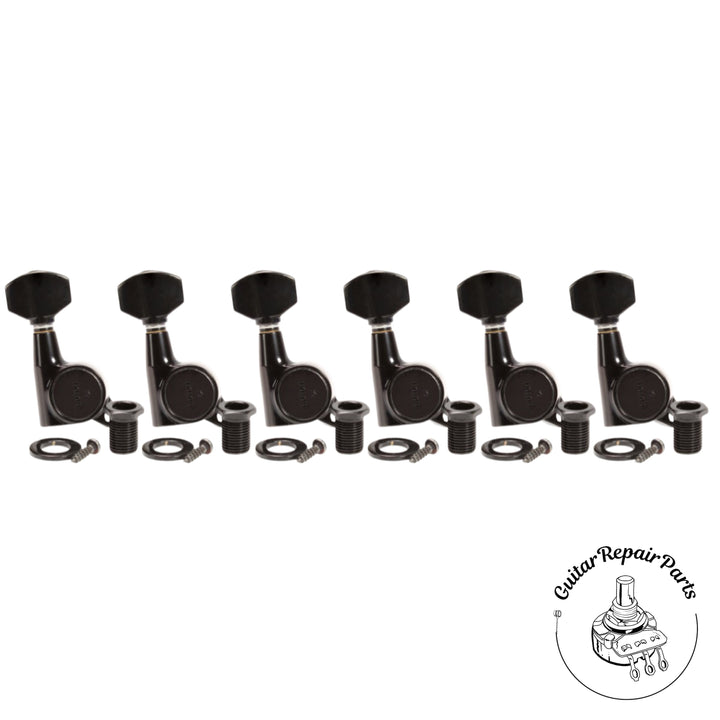 Gotoh SG381-07-6L-B Guitar Tuning Machine Keys, 6-in-line- Black