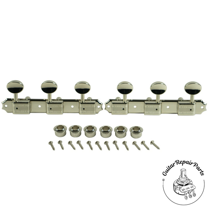 Kluson KTS-3P-NM Supreme Series Tuning Machines 3 On A Plate - Nickel Metal Oval