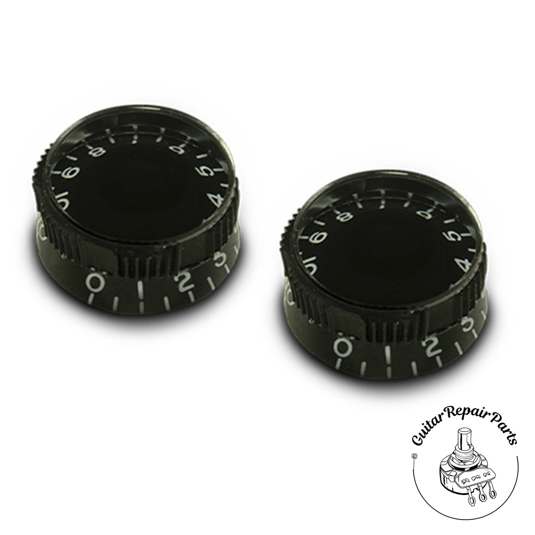 Plastic Non-Slip Speed Knobs, Fits Fine-Splined Split-Shafts (2 pcs) - Black