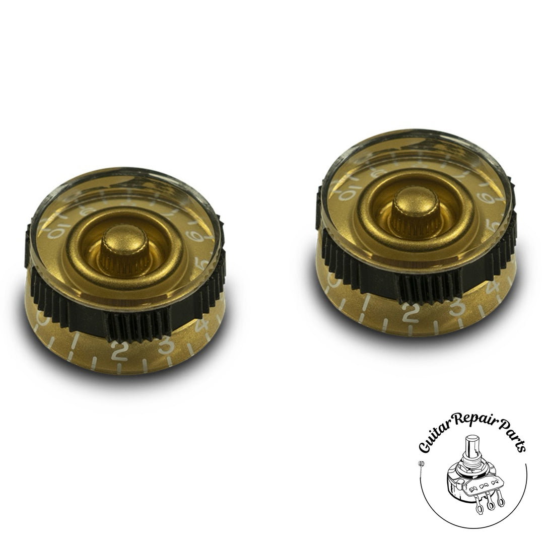 Plastic Non-Slip Speed Knobs, Fits Fine-Splined Split-Shafts (2 pcs) - Gold