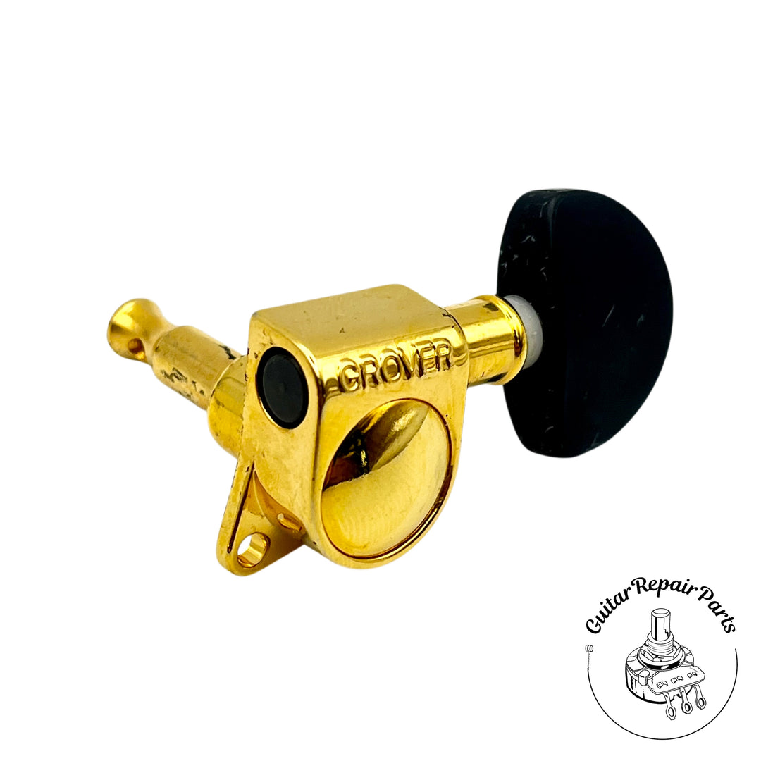 Grover Mid-Size Rotomatic Guitar Tuning Machine Keys, 3x3 - Gold/Black (B-Stock)