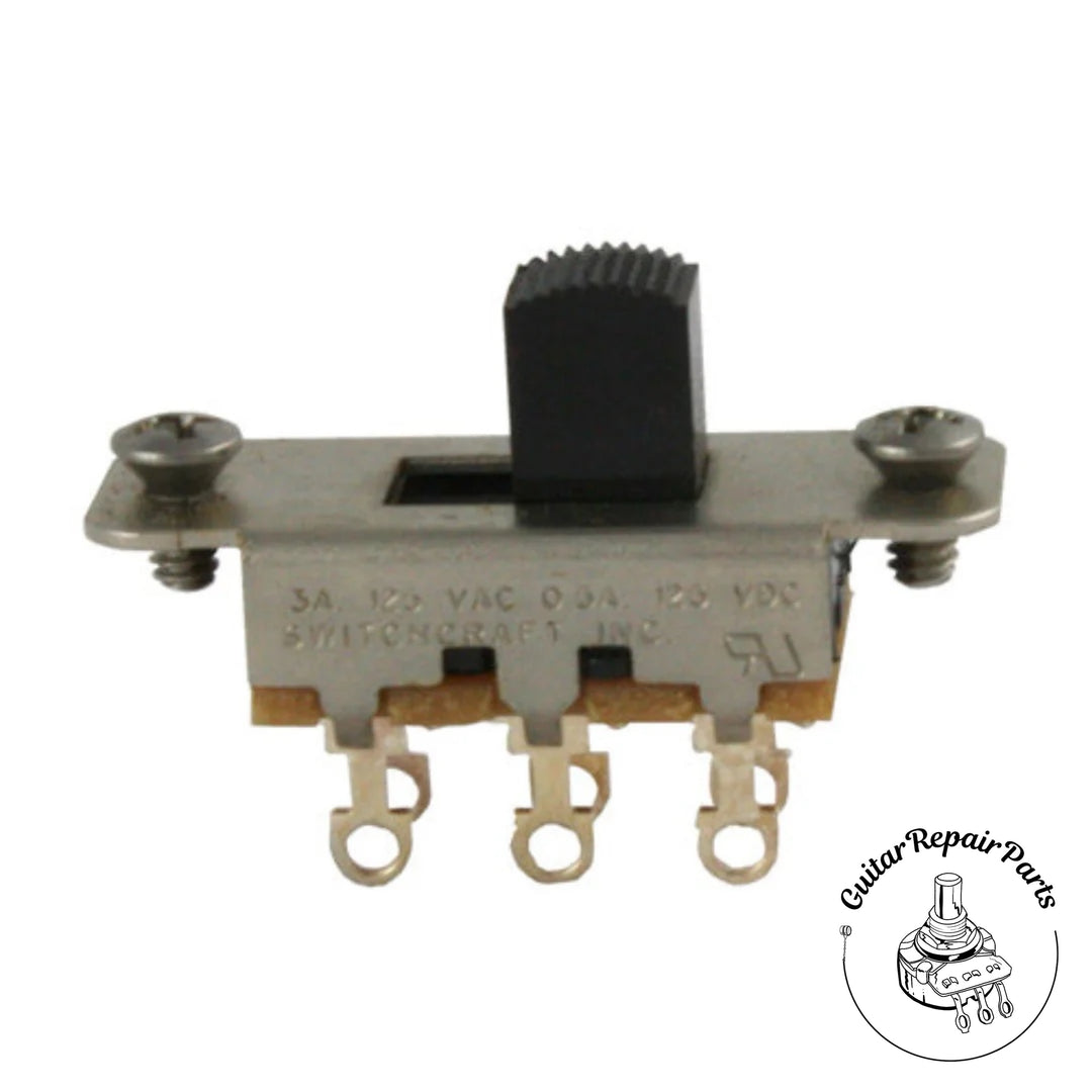 Switchcraft On-On 2-Position DPDT Slide Switch For Jazzmaster / Jaguar - Black